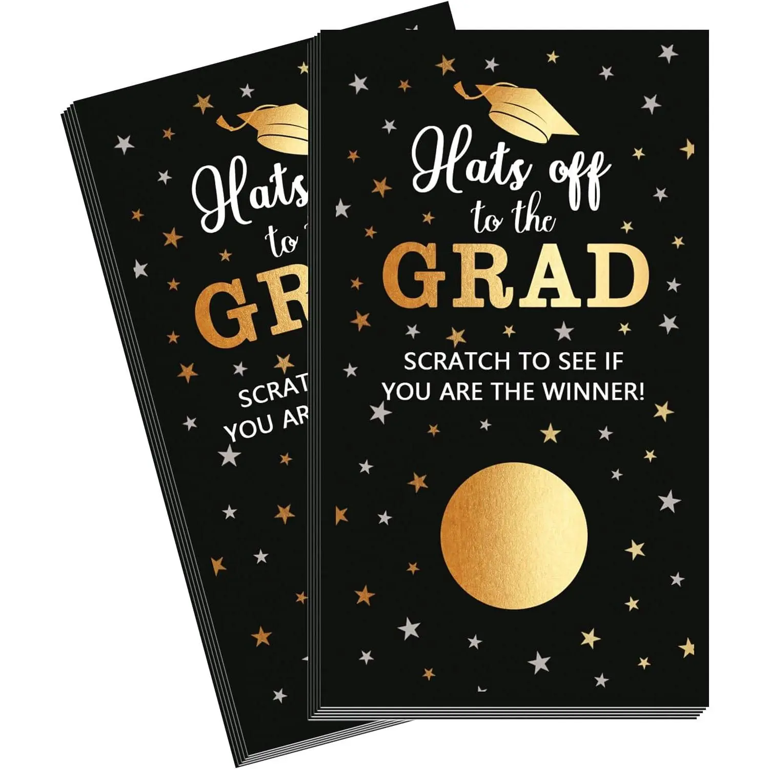 30 Cards Scratch Off Graduation Party , Class of 2025 Door Raffle Grad , Graduation Parties Supplies Favor Decorations (Black )