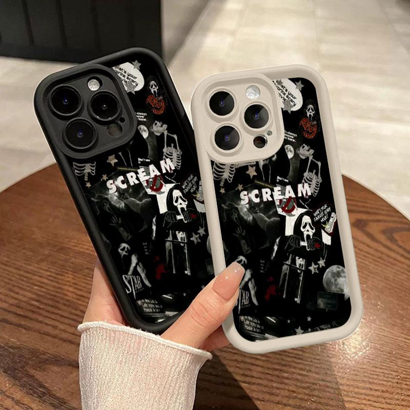 Ghost Face Killer Pattern Phone Case for iPhone 17 Pro Max 17 Air  15 Plus 16 Pro Max 14 13 12 11 XS XR E Style Pocket Friendly Shockproof Silicone Protective Soft Case