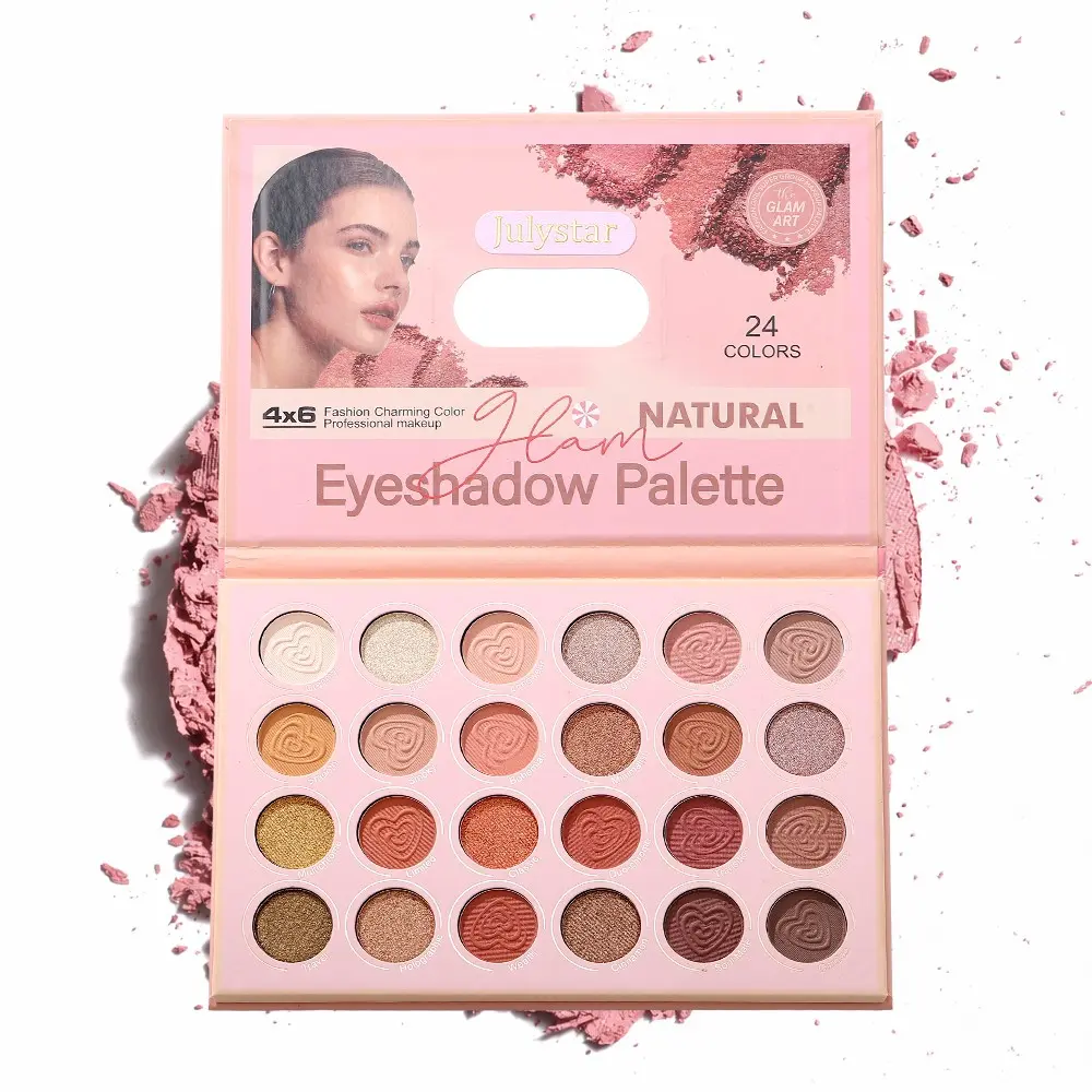 All-Round 24 Tone Neutral Eyeshadow Palette, Matte And Glitter, Mix Of Matte Base Shades And Sparkly Fine Shimmer, Long Lasting Color Retention, Mild Skin Friendly Texture Won’t Pull Delicate Eyelids, Multiple Coordinated Sets For Rich Layered Eye Looks