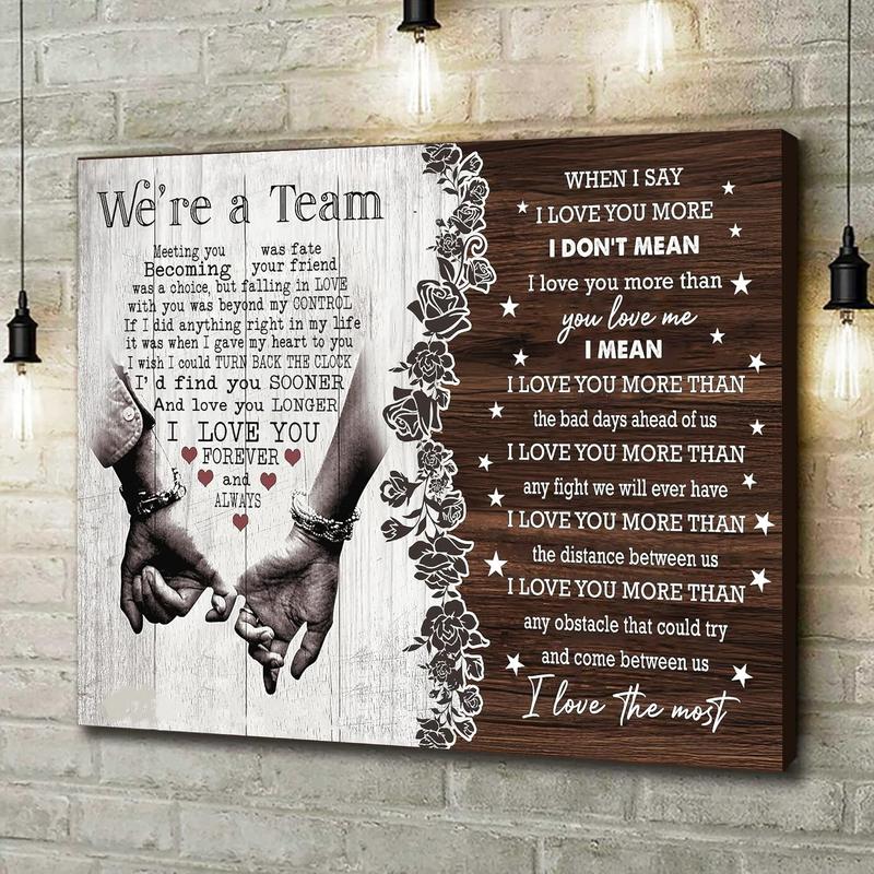 NBHYK Personalized We're A Team Couple Poster for Him Her Husband Wife Christmas Birthday Anniversary Custom Name Canvas Print Wall Art Home Decor Picture for Bedroom LivingRoom - Decorative Artwork Eco-Friendly Fade-Resistant UV-Protected - Creative NBHYK Personalized We're A Team Couple Poster for Him Her Husband Wife Christmas Birthday Anniversary Custom Name Canvas Print Wall Art Home Decor Picture for Bedroom LivingRoom - Decorative Artwork Eco-Friendly Fade-Resistant UV-Protected - Creative