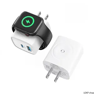 3-In-1 Magnetic Wireless PD USB-C Wall Charger Block - 20W Fast Charging Station for iPhone 17/16/15 Series, Apple Watch Ultra 9/8/7/6/SE