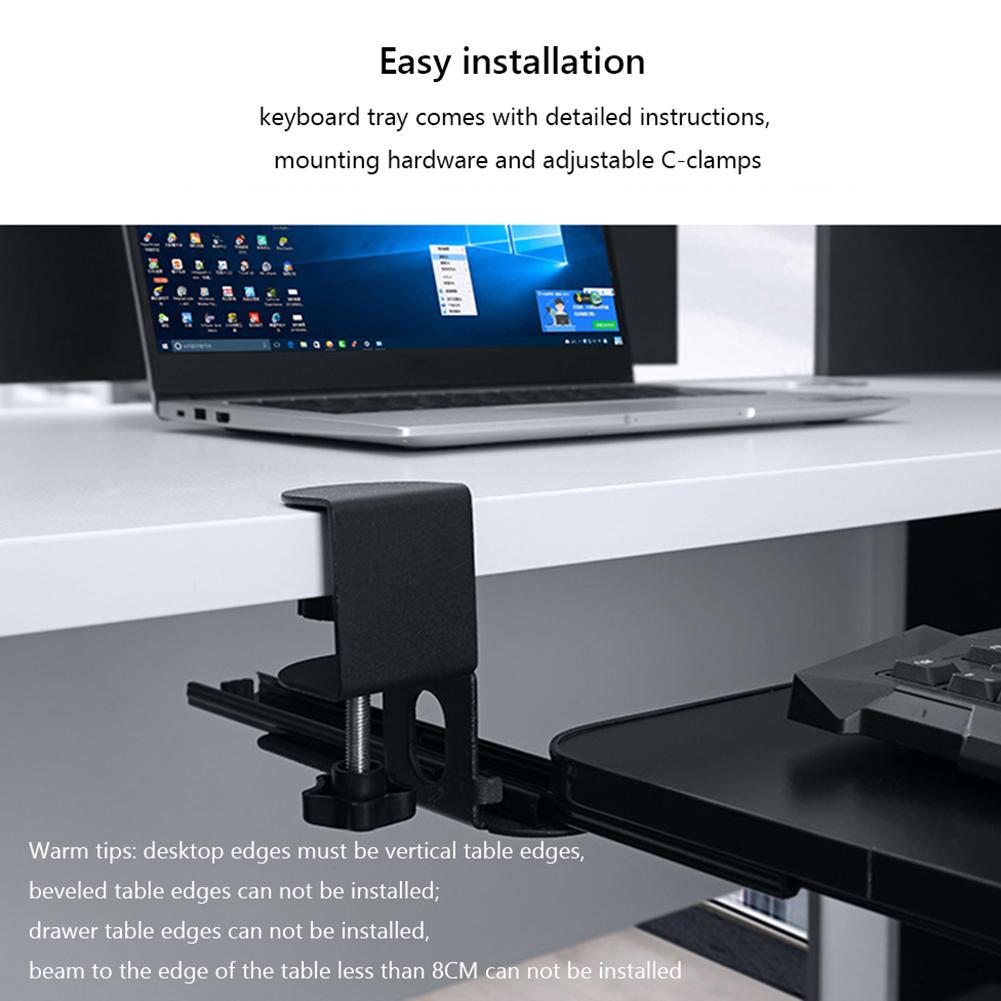 [Pull Out Computer Drawer] Adjustable Keyboard Tray | Acrylic Slide-out Under Desk, No Installation NEW