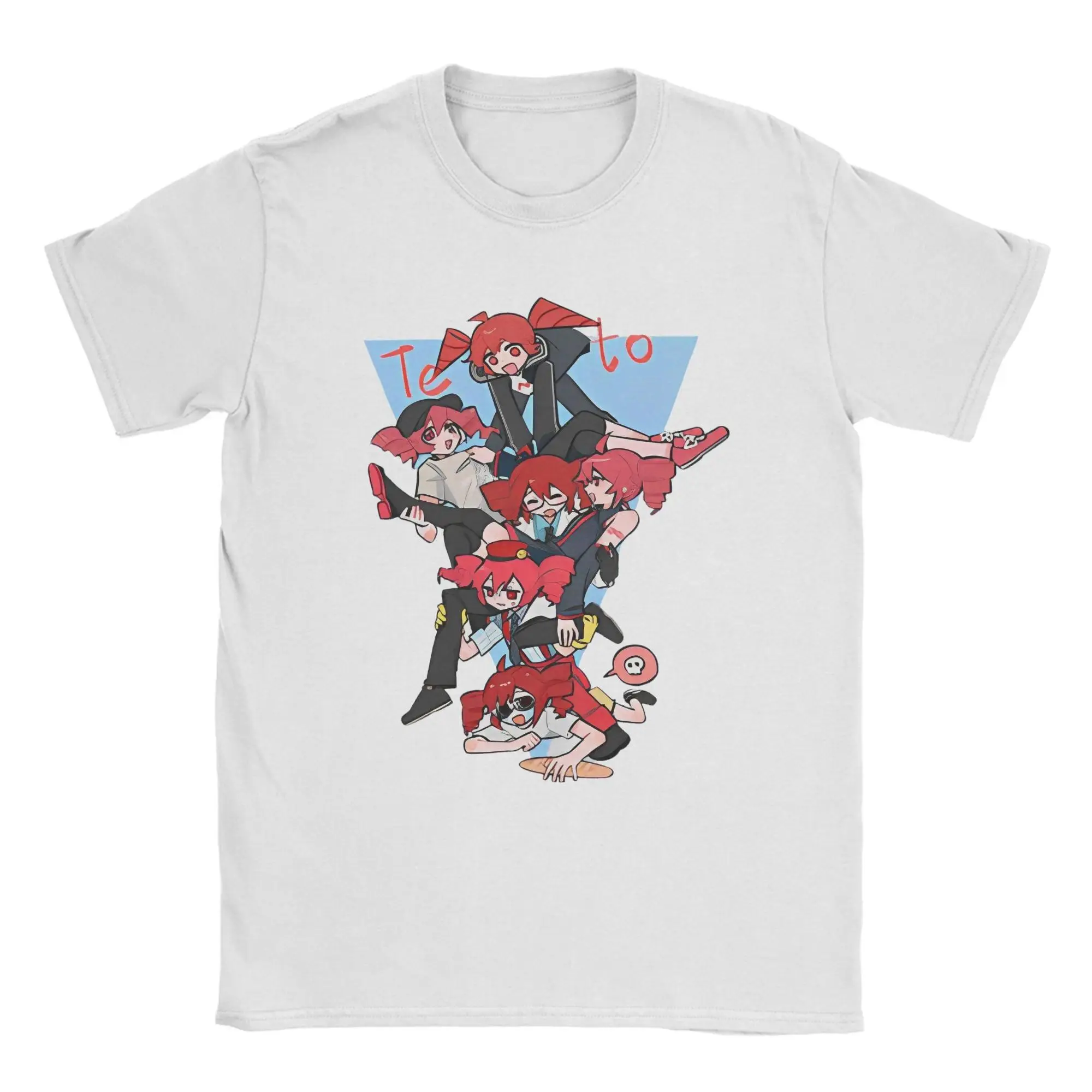 Anime Kasane Teto  T-Shirt  Hipster T Shirts Short Sleeve Streetwear Tops Beach Pure Cotton Crewneck Oversized Top Tees