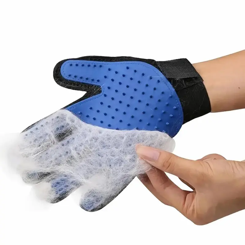 Pet Grooming Glove, Soft Five Finger Design Deshedding Tools & Removal Tool, Efficient Pet Hair Remover Brush for Dogs & Cats, Valentine's Day Gift