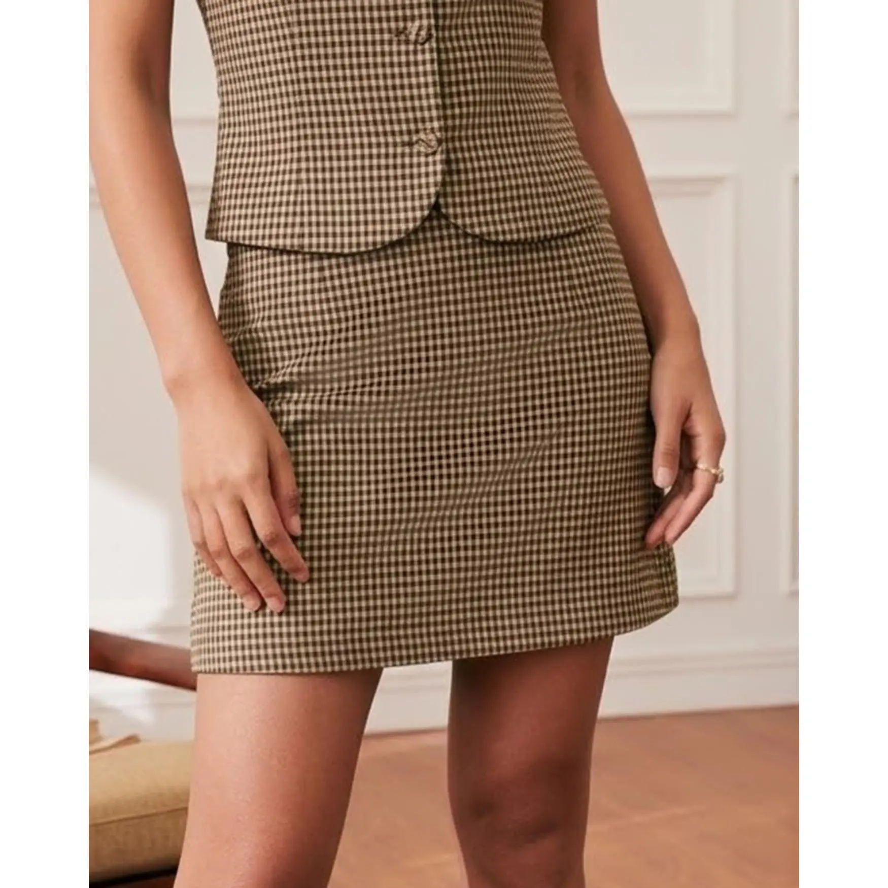 Brown Plaid Mini Skirt,back to school shopping,clothes for back to school,first day of school outfits