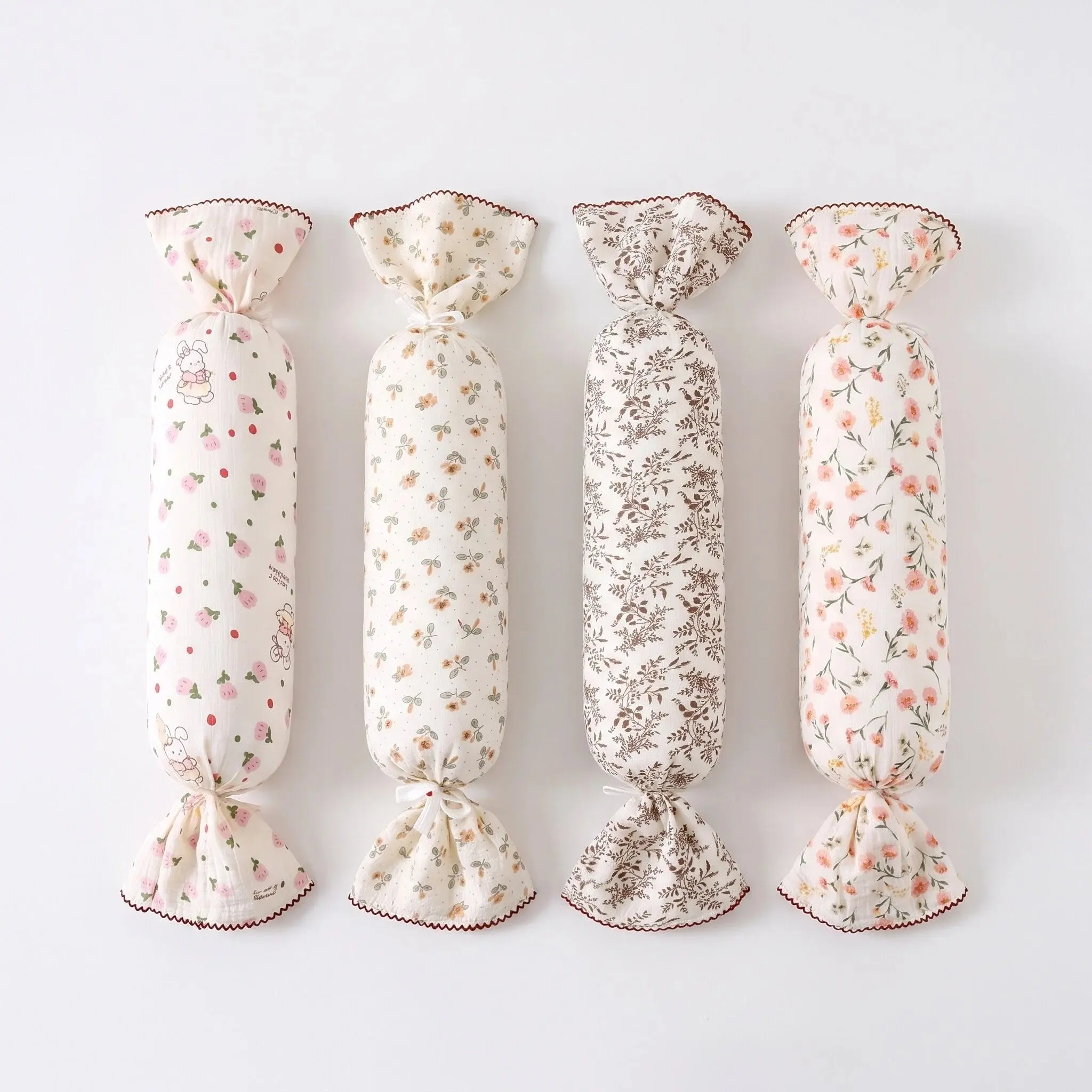 TDHD 2-Pack Vintage Floral Cylindrical Cushions, Soft Washable Fabric, Side Sleeping Support, Home Portable Pillows, Waist & Neck Protection, Bolster Cushion