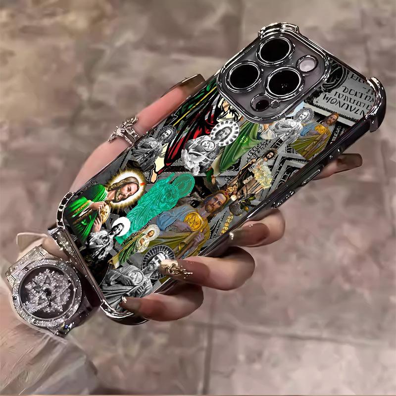 Creative Jesus Pattern Phone case for iPhone 17 Pro Max 16 Plus 15 14 13 12 Full Body Protection Shockproof Soft Silicone Cover 284