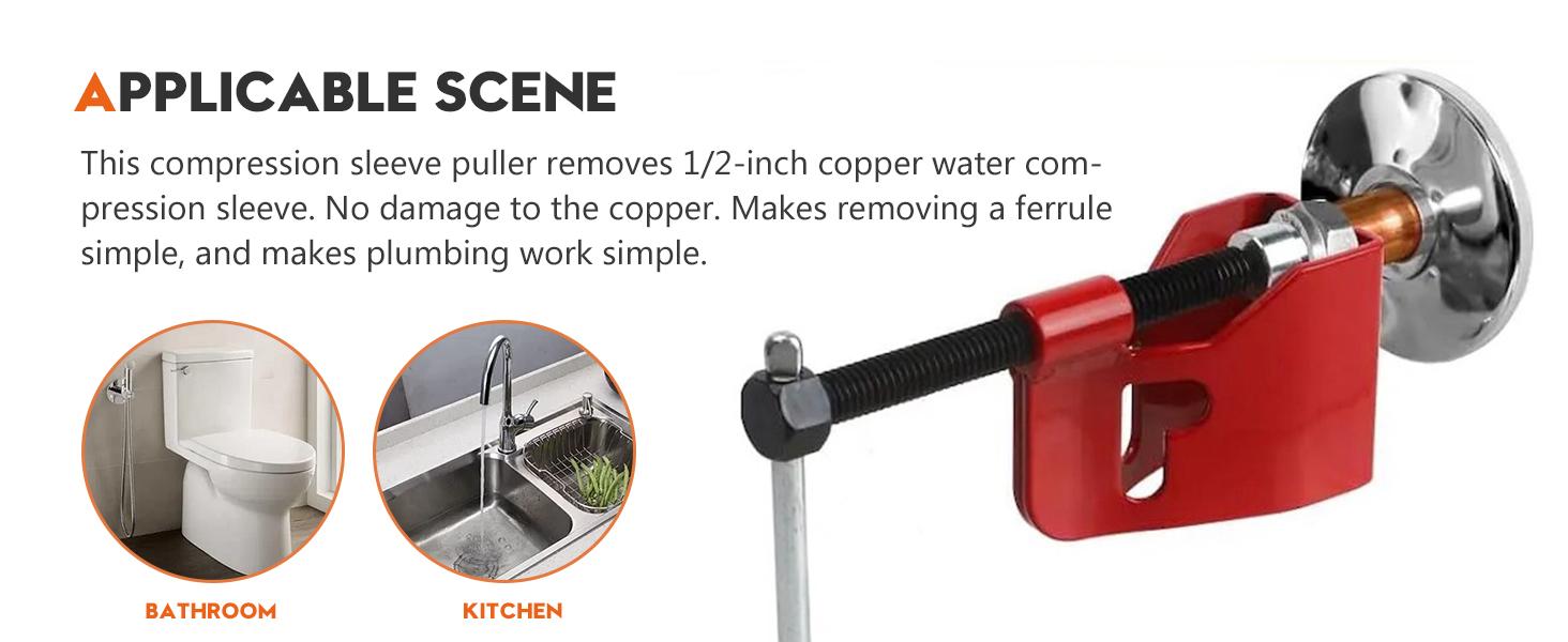 Compression Sleeve Remove Tool - Ferrule for 1/2" Copper Compression Sleeve - 1/2-Inch Copper Tubing - Plumbing Compression Ring Removal Tool