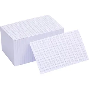 Extra Heavyweight Grid Index Cards 3x5 Inch 92lb Double Sided Graph Ruled Notecards Thick Flash Cards for Note-Taking Studying Organization, Ideal for School Home Office - 100 Count