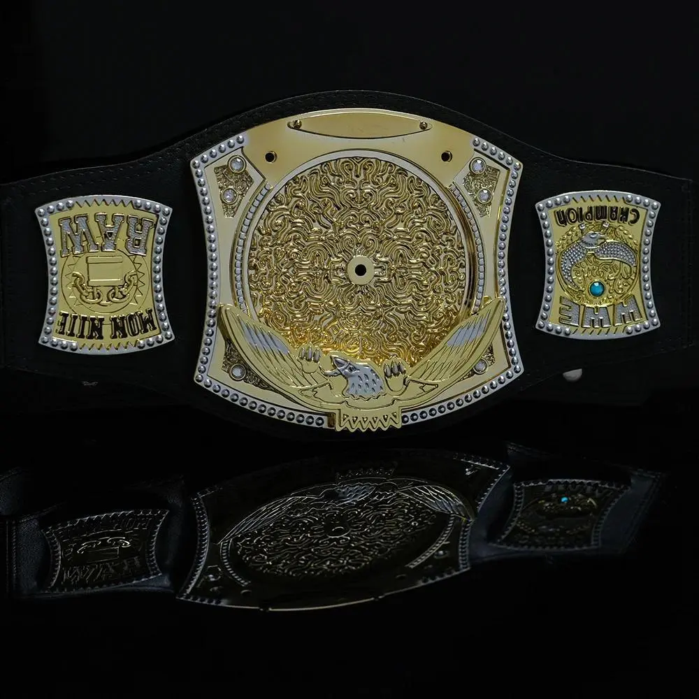 Gold Plated Wrestling  Belt Heavyweight Boxing Fight Cetition Sambo King Belt Flexible Joint Action Toy Collectible