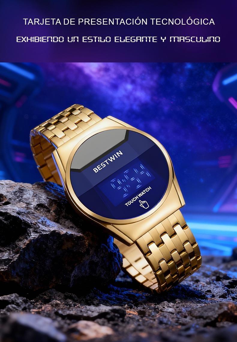 Touchscreen Racing Sport watch Luxury Mens Racing Sport​Iridescent diamond-shaped mirror surfacet WatchMultifunction Chronograph  Stainless Stee!Casual Business Stvle Perfect Giftfor Him fashionable wristwatch time display