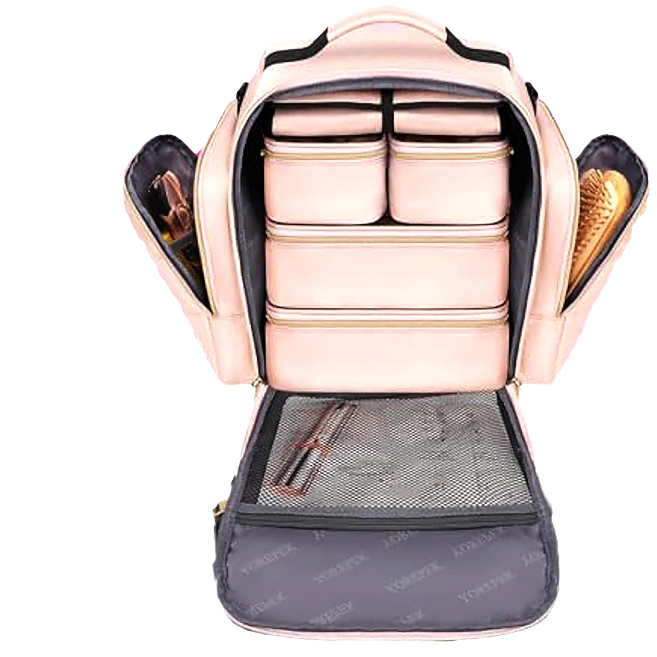 Makeup Bag with Detachable Boxes, 1 Count Large Capacity Cosmetic Storage Bag with Handle, Zipper Makeup Organizer Pouch for Travel, Travel Cosmetic Bags