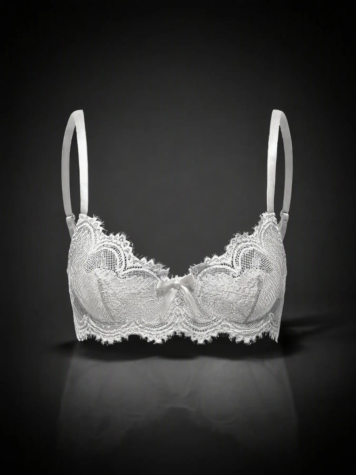French Eyelash Lace Underwire Bra for Women, Thin Breathable Fabric, Adjustable Straps, Ideal for Daily Wear & Special Occasions, Romantic Gift for Christmas & Valentine's Day
