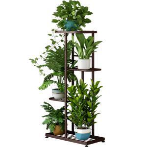 Plant Stand Metal 4 Tier 5 Potted Multiple Flower Pot Holder Shelf Indoor Outdoor Planter Display Shelving Organiser Rack Smooth Pad Home Modern