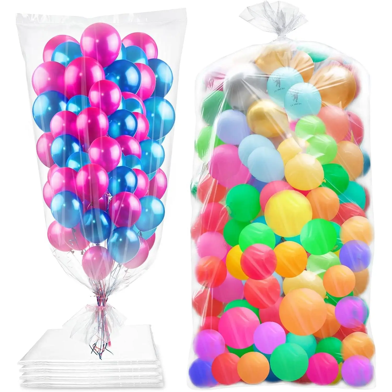 4 Pcs 98.4 x 59 Inches Clear Large Balloon Bags for Transport | Christmas Tree Disposal and Storage Bag, Balloon Drop Bag, Giant Carrying Storage Bags for Wedding Birthday Party Supplies