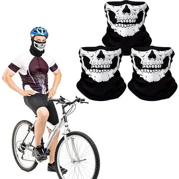 3 Pcs Skull Balaclava & Ghost Mask – Breathable Motorcycle Balaclava, Ski & Snowboarding Mask – Cool Motorcycle Face Masks for Men