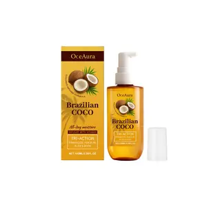 Coconut Body Oil - Vitamins-Infused Cosmetic Moisture Booster, Nourishing Hydrating Firming Single Item Body Care Moisturizer for Smooth Skin