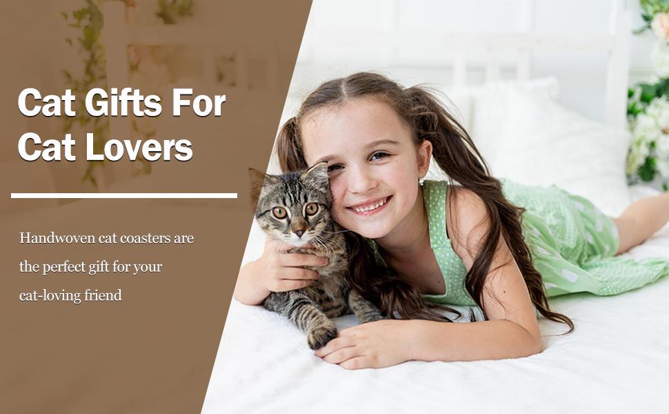 SITAKEYFMHK These cute woven cat coasters are purr-fect for your desk!Adorable crochet design, great for coffee/tea tables and desktop protection🐱☕