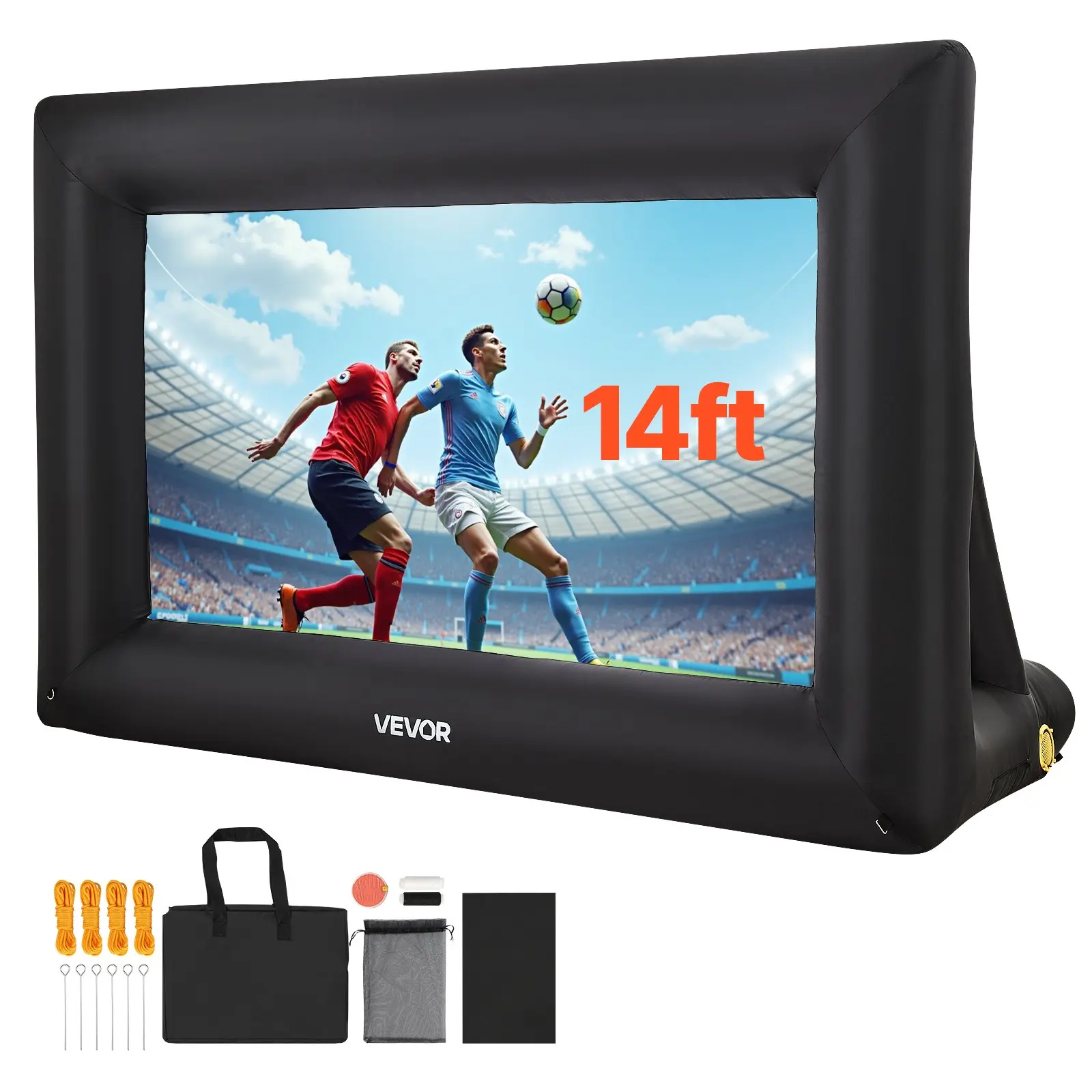 【Summerfinds】VEVOR 14FT Portable Inflatable Projector Screen, Oxford Fabric Blow Up Screen with 120W Air Blower for Outdoor Backyard Movie Viewing, Home Theater (Ideal for Outdoor Users)
