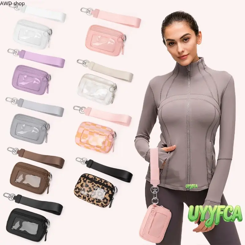 Women Mini Sport Wristlet Wallet, Waterproof Zipper Card Holder with ID Window & Detachable Strap, Compact Multi-Functional Organizer, Lightweight Accessory for Running, Travel, Daily Errands & Outdoor Activities, Practical Casual Holiday Gift