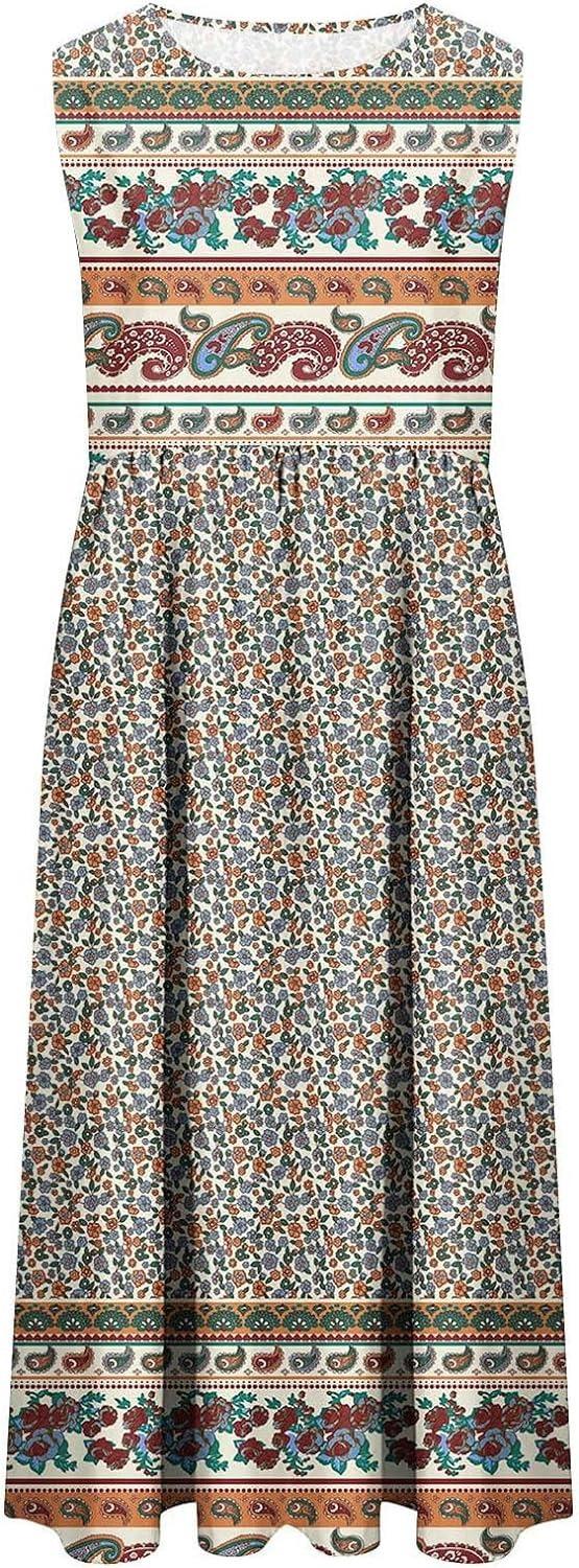 Europe and the United States 2026 spring and summer new print sleeveless pullover dress women casual plus-size dress