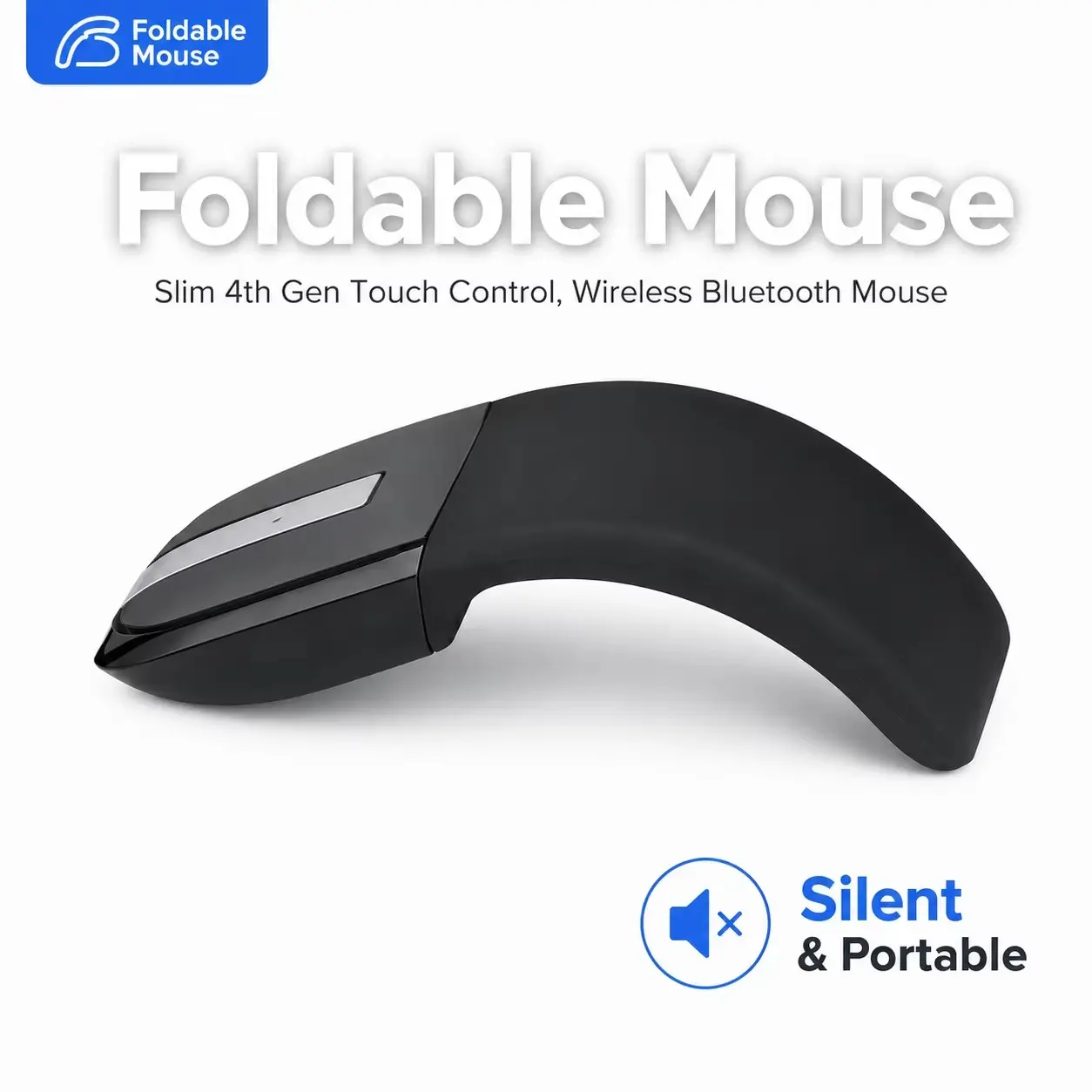 2.4G/Bluetooth Foldable Wireless Silent Click Pocket Mouse Lightweight Portable Folding Office Stylish Travel Mouse For PC Computer Laptop Tablet For School Study/Office/Work/Business/Travel