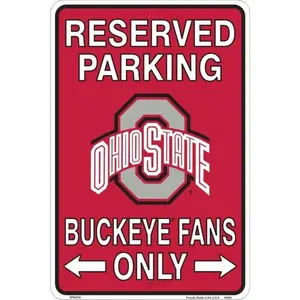 Ohio State Buckeyes Fan Reserved Parking Sign, Wall Decor for Sports Enthusiasts, Universal Design, Commercial Value Item
