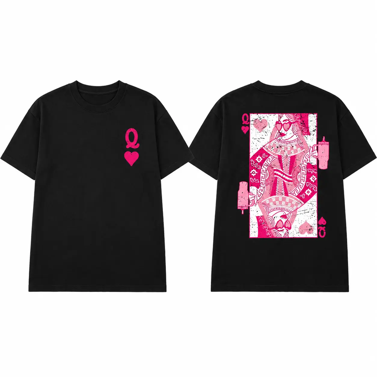 Women's Queen of Hearts Sweatshirt, Casual Graphic Crewneck Pullover, Long Sleeve Valentine's Day Love Top, Tops, Round Neck
