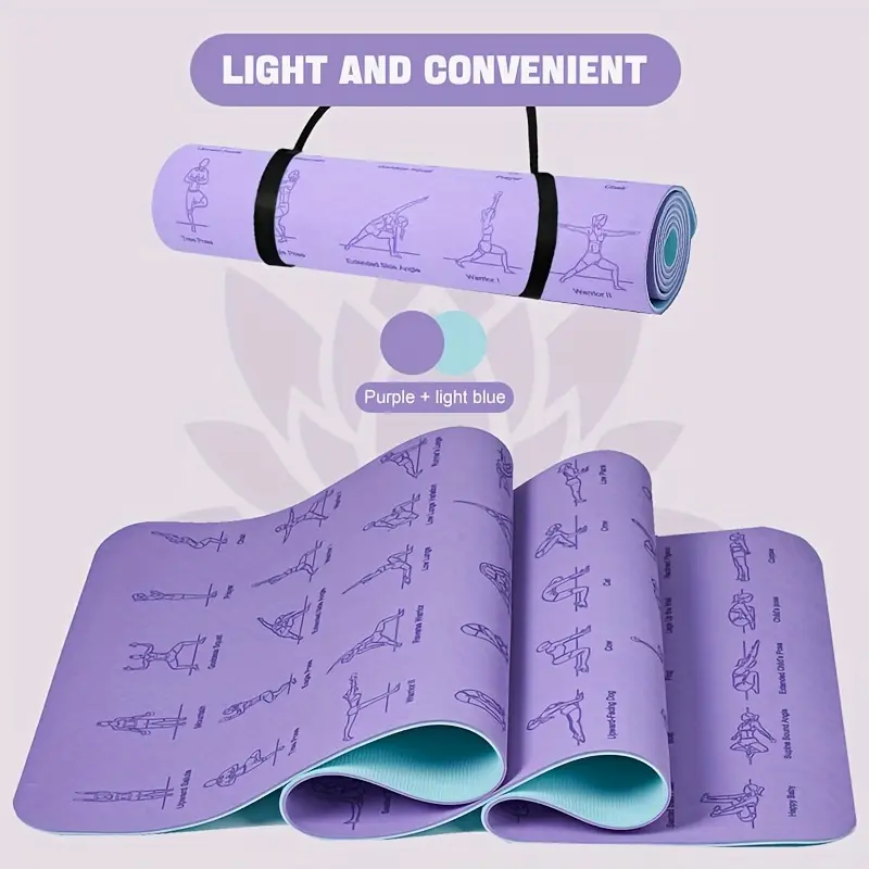 1pc 6mm Thick Non-slip Yoga Mat - High-density Cushioning for Pilates, Fitness & Gymnastics Exercises - Durable Anti-slip Design for Safe and Comfortable Workouts