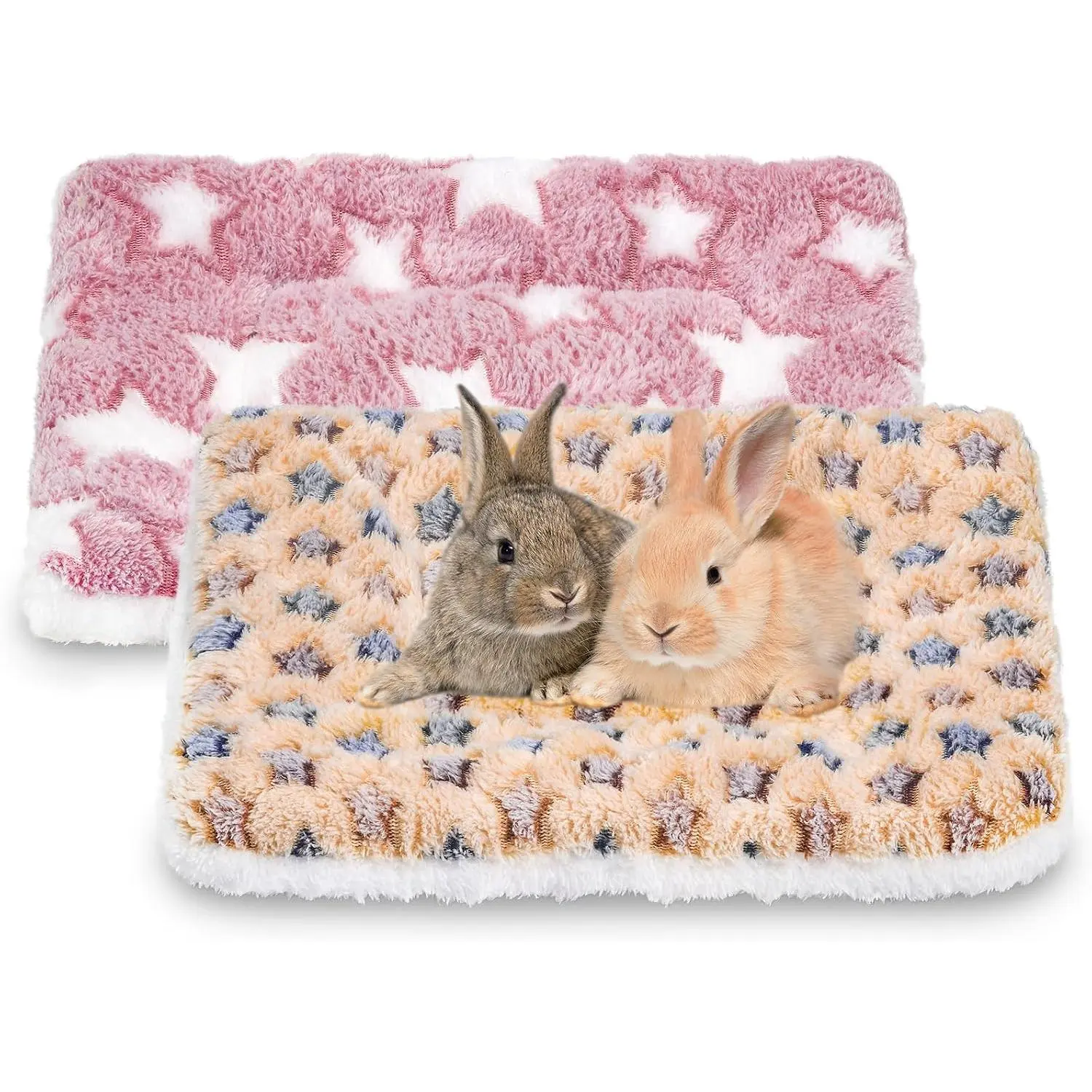 2 count Guinea Pig Bed, Washable  Bunny Bed Mat Warm Small  Bed Pad Guinea Pig Pillow  Bed Mat for Chinchilla Hedgehog Ferret (13.7" x 10.6")
