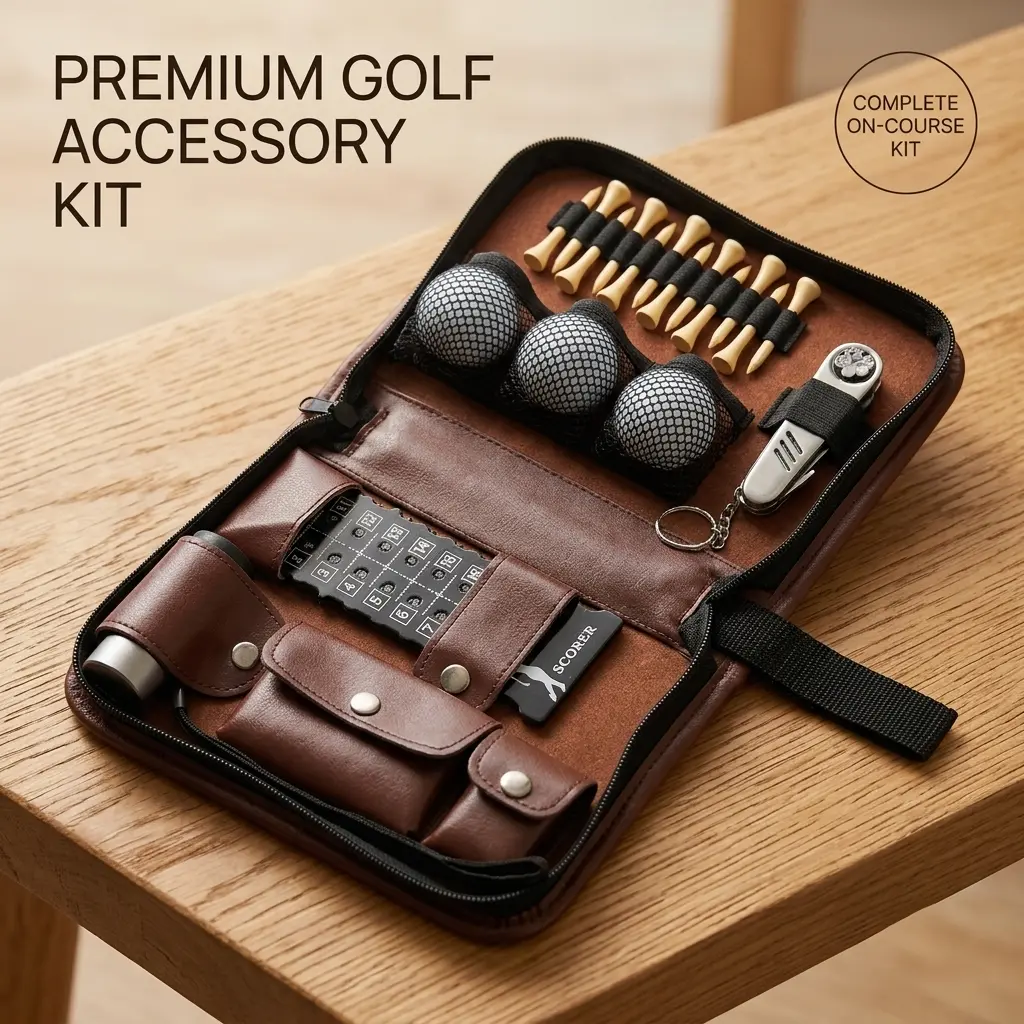 Golf Gifts for Men, 21-Piece Golf Accessories Set with Premium Organizer Case, Golf Balls, Rangefinder, Divot Tool, Golf Brush, Tees, Score Counter, Golf Gift Set for Men Women