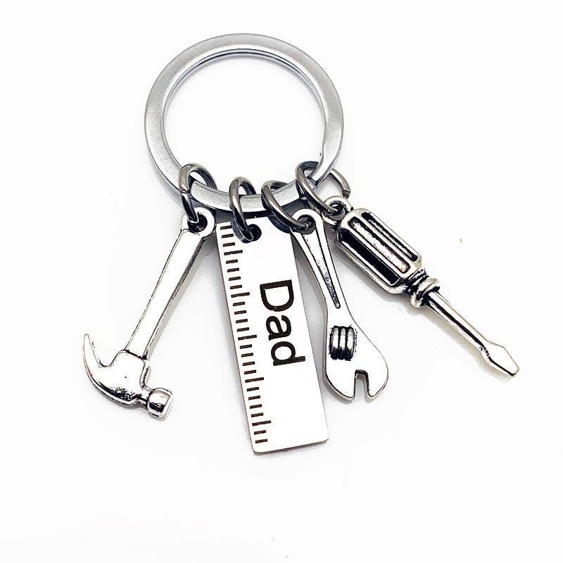 DIY Stainless Steel Father's Day Keychain Hammer Screwdriver Wrench Daddy Tool Father's Day Gift