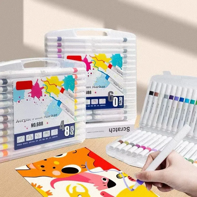 Multicolor Markers Set Non-Toxic Stackable Safe Water-Based Kids Drawing Pens, Ideal for Students & Children, Colorful Art Supplies