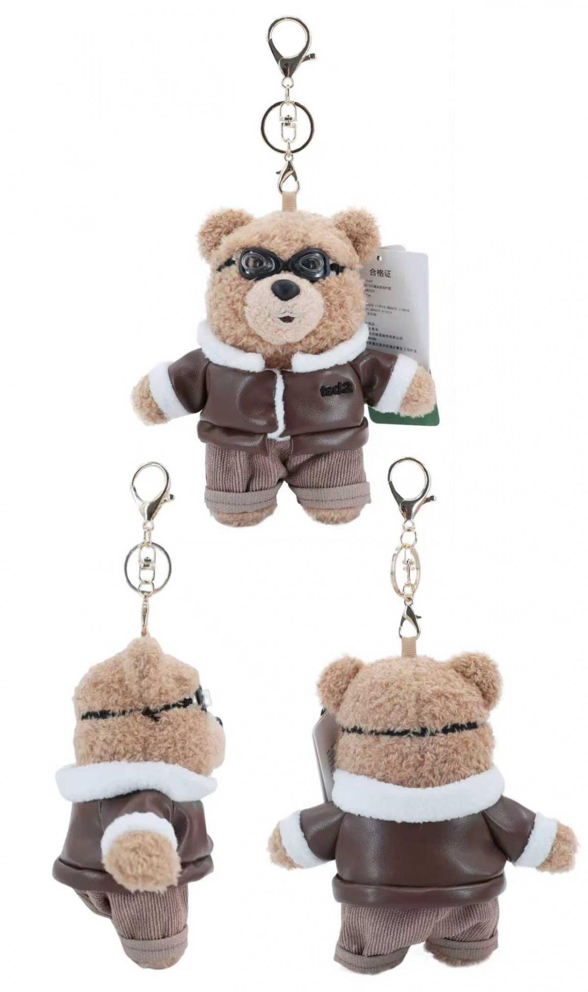 Ted2 Plush Keyring Kawaii Teddy Bear Plush Anime Hobby Stuffed Toy Keychain Bag Pendant Dolls Christmas Birthday Gifts