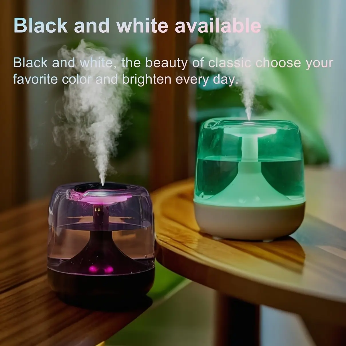 650 ml Humidifier with Night Light, Usb Humidifier Machine, USB-Powered Desktop Humidifier with Colorful Transparent Tank, Continuous and Intermittent Spray Modes, Not for Use with Essential Oils, Suitable for Home and Office