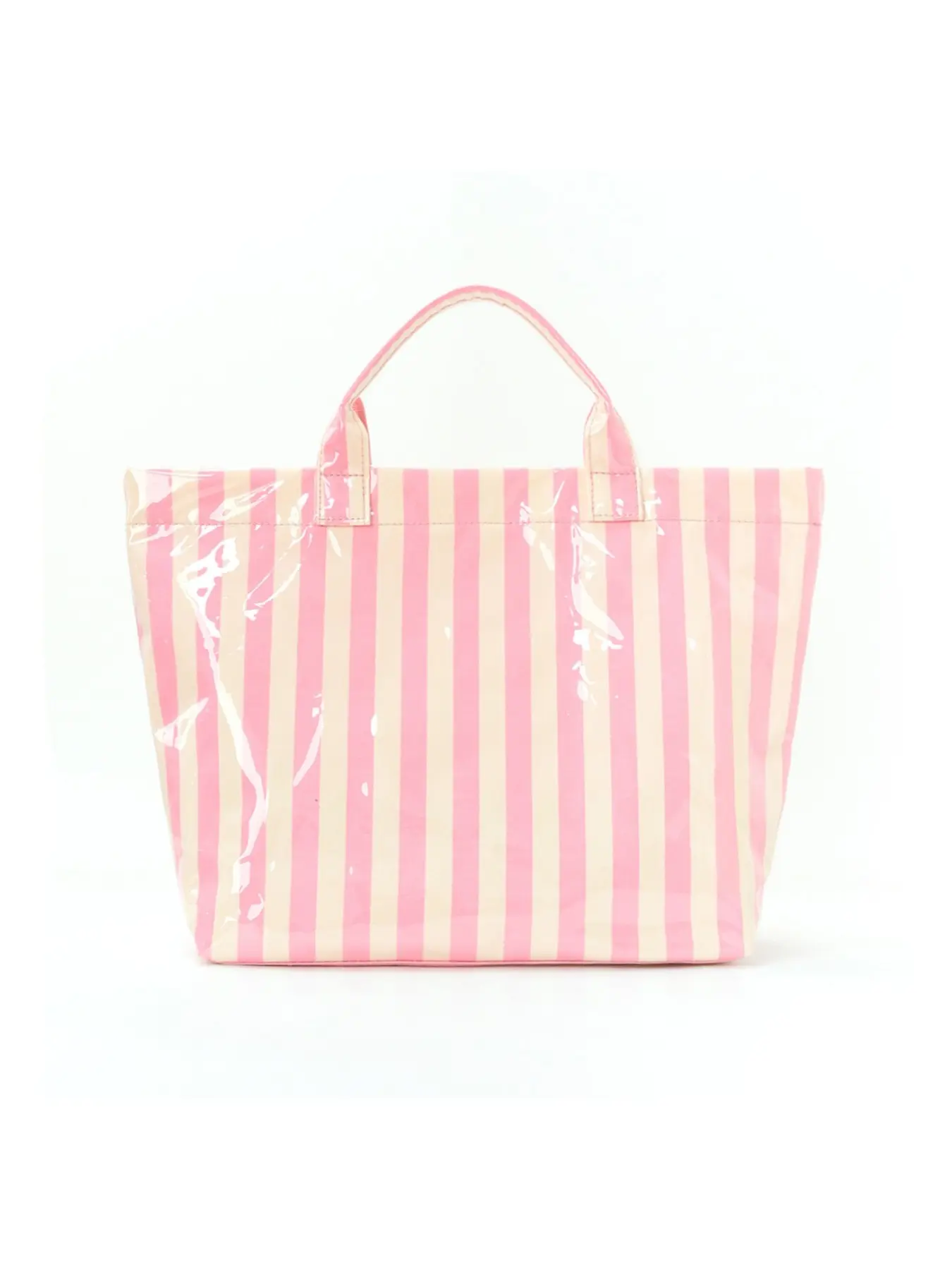 Women's Striped Transparent Handbag, Large Capacity Shoulder Bag, Lightweight Beach Bag, Summer Travel Shopping Commute Bag, Daily Commuter Tote, Casual Fashion Bag, PVC Commuter Bag