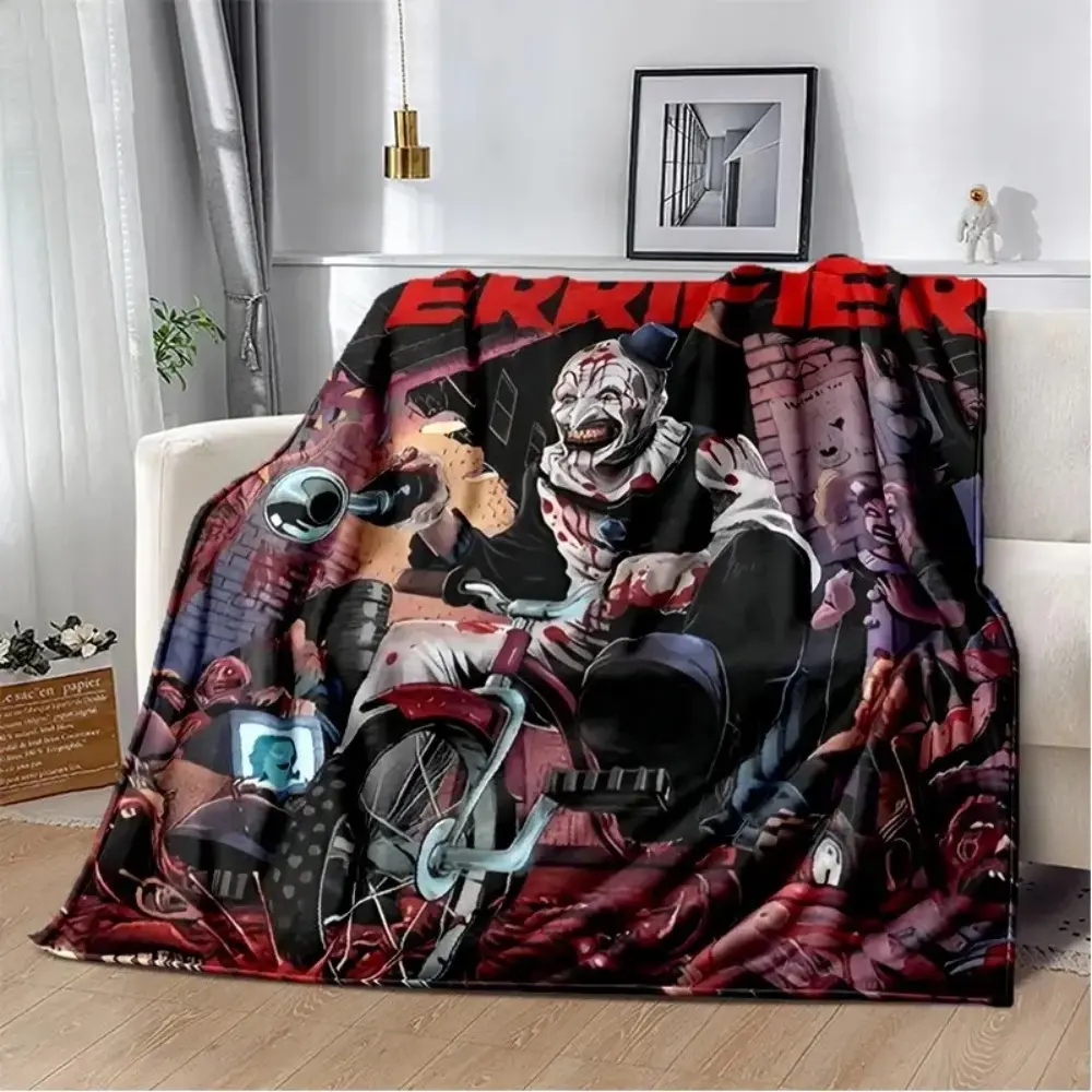 29 Styles Terrifier 3 Horror Clown Movie Flannel Throw Blanket, Soft Lightweight Cooling Sofa Cover Blanket, All Season Cozy Blanket for Bed Sofa Picnic, Ideal Holiday Gift for Horror Movie Fans