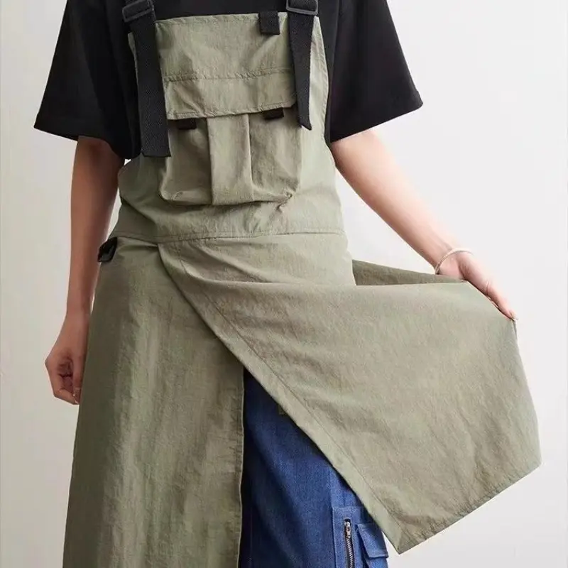 Trendy water-repellent apron for men and women, nail beauty, hairdressing, pet, coffee shop, flower shop, supermarket work clothes and coveralls, Kitchen Cooking Apron, Kitchen Aprons