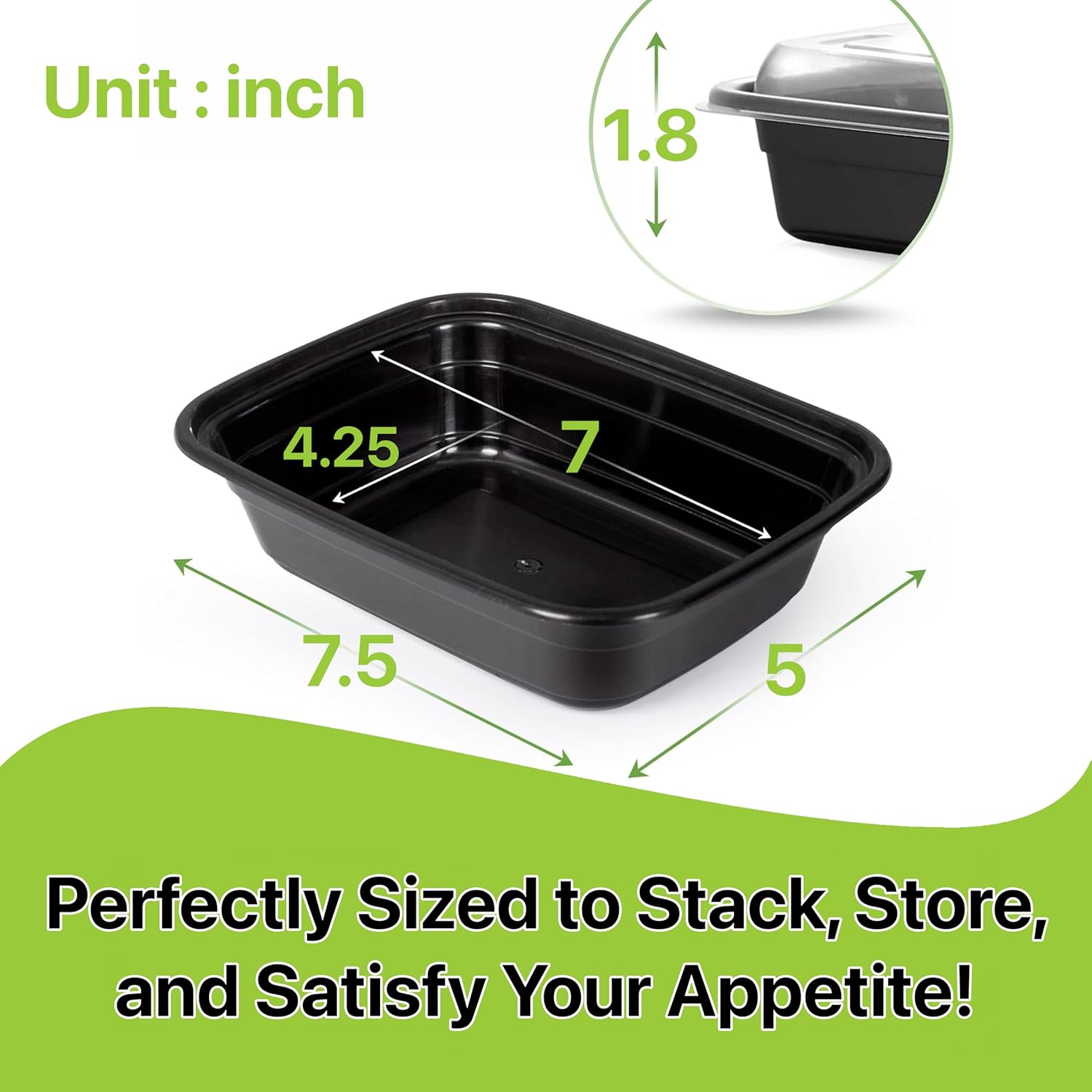 Meal Prep Containers [10 Set] x [16 oz] with , 1 compartment, Stackable, , Leakproof,  Safe, Microwave, Freezer & Dishwasher Safe for  Prep Storage Bento (10 Set, 16 oz)