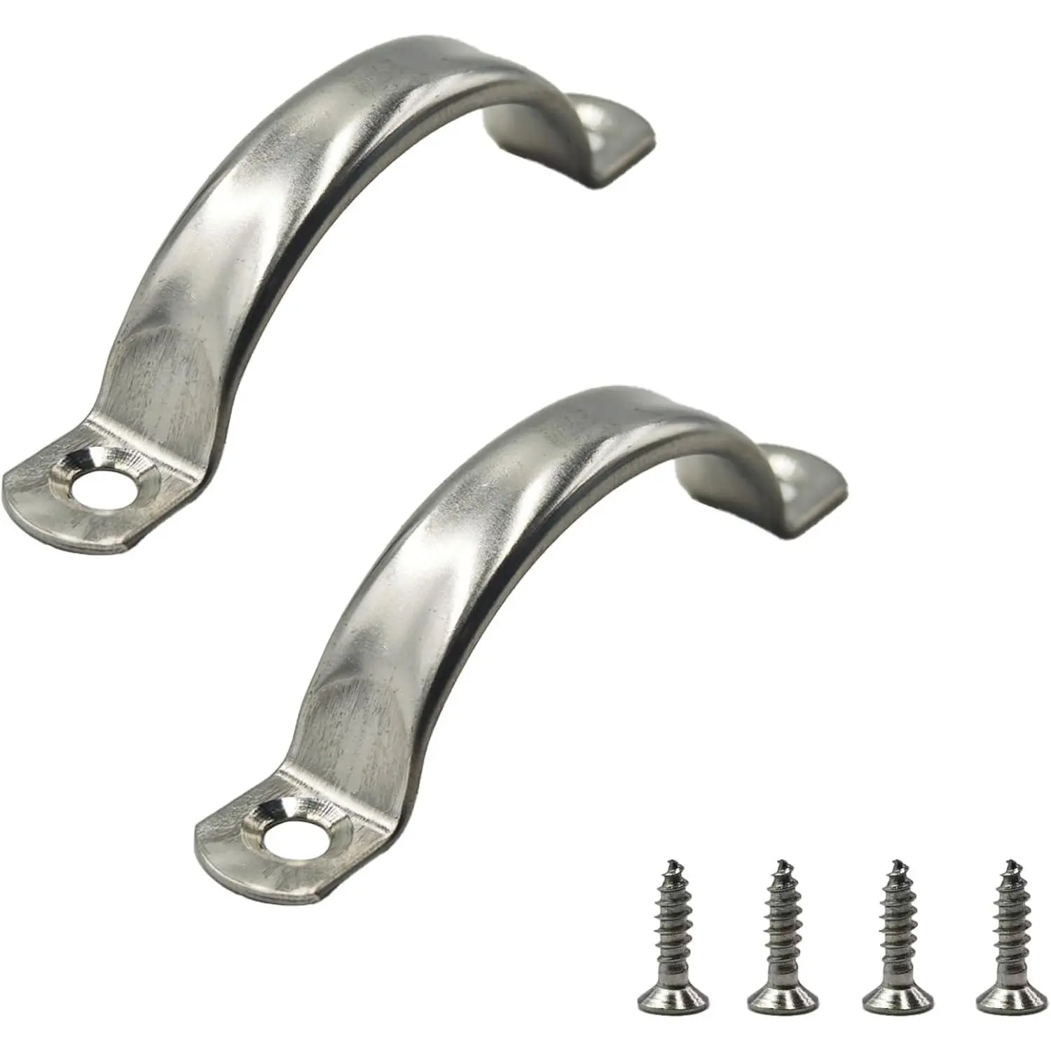 2-Count 78mm Stainless Steel Door Pull Handles with Screws, Rustproof Handles for Cabinets, Gates, Drawers