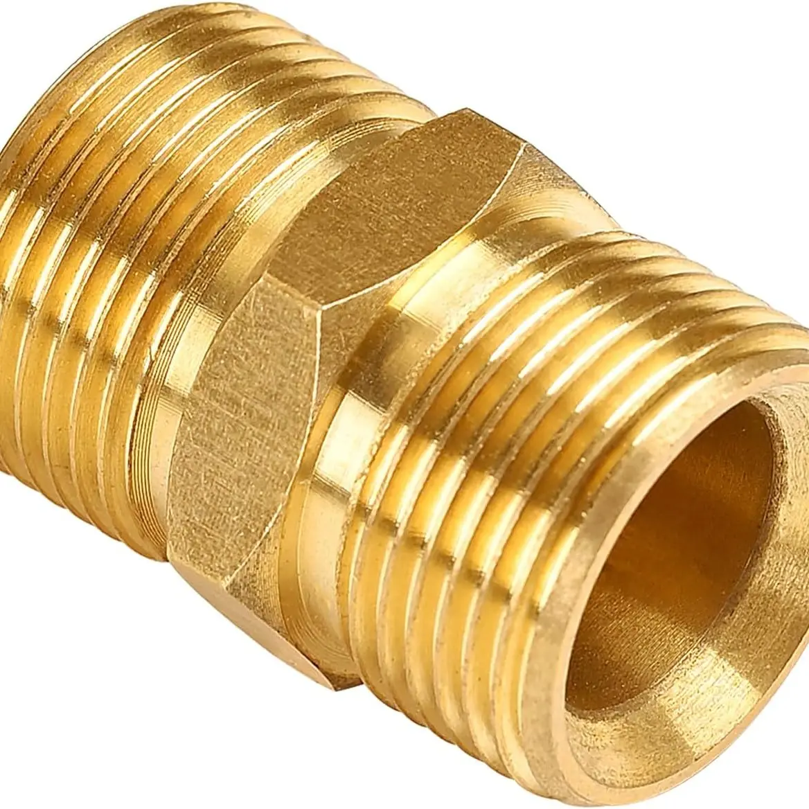 High Pressure Washer Hose Connector, Solid Brass Dual M22-14mm Male Adapter, High Pressure Washer Hose Extension Adapter, 5000 Psi Water Hose Connector