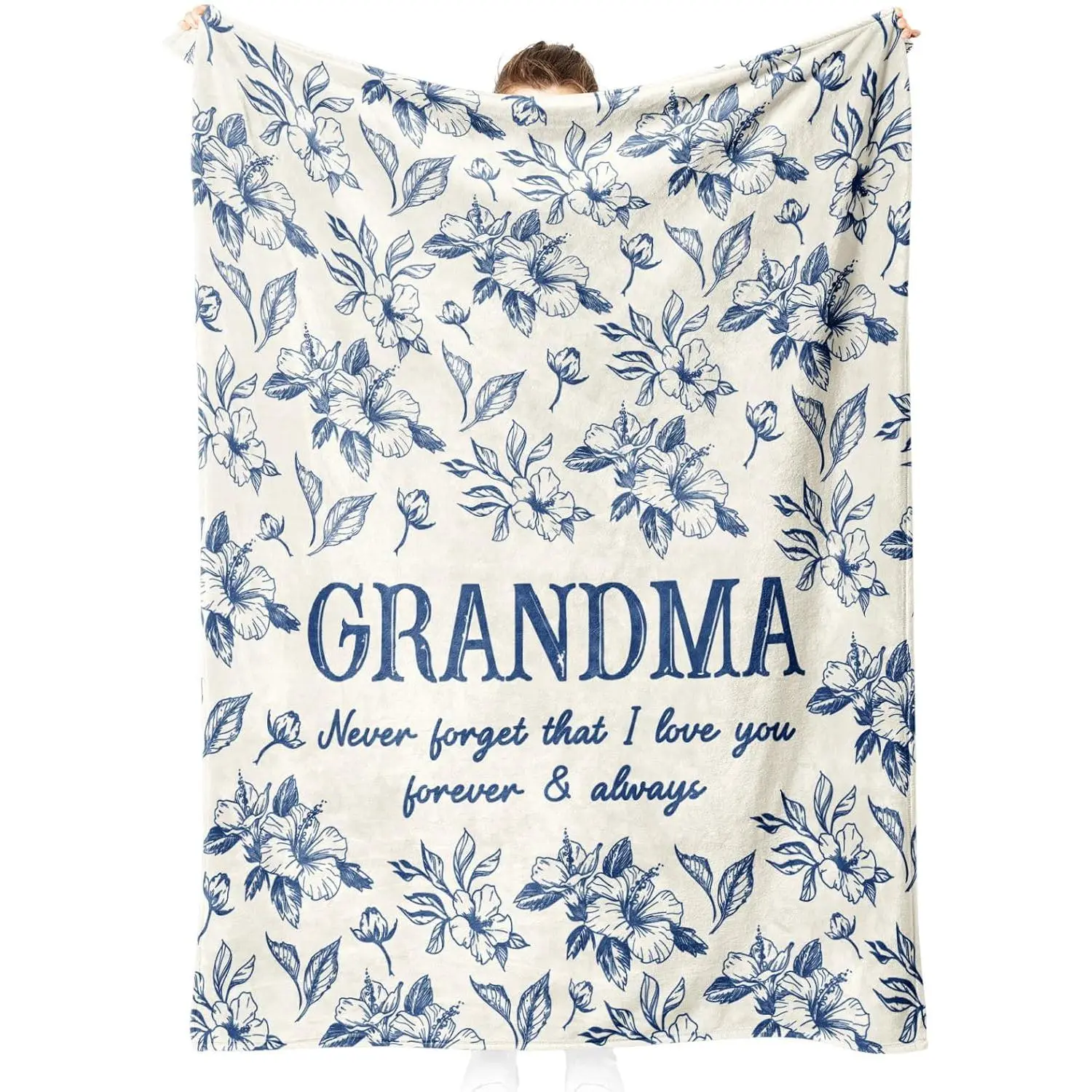 Grandma Gifts, Birthday Gifts for Grandma, Love Reminder Blanket for Grandmother from Granddaughter Grandson, I Love You Present for Nana/Gigi/Mimi on Christmas, Mothers Day, 60" x 50"