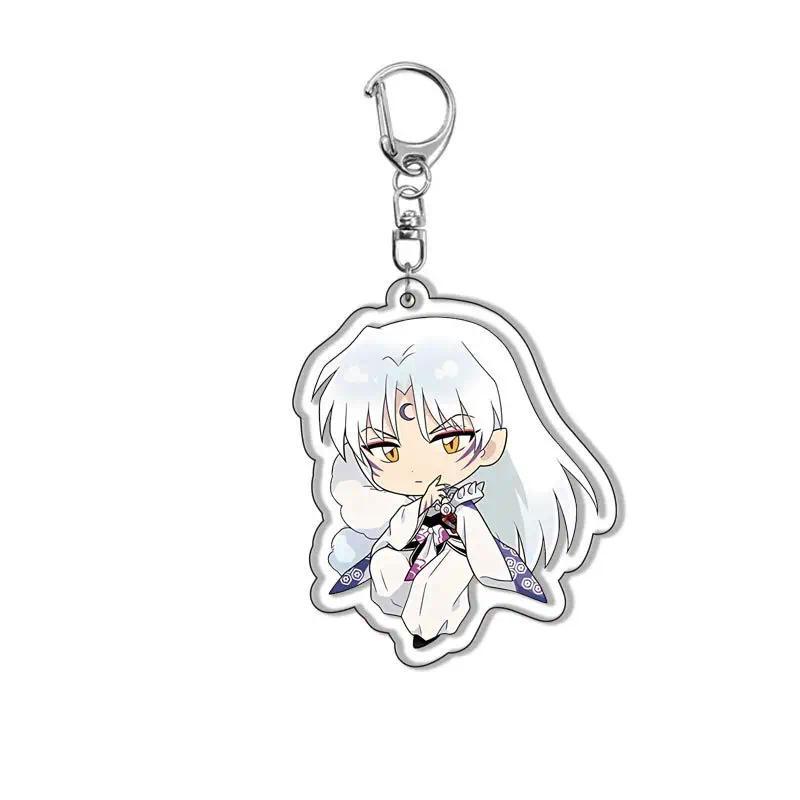 Fashion Anime Keychains Cartoon Figures Higurashi Kagome Sesshoumaru Miroku Acrylic Keyring Collection Accessories Gift Fashion Anime Keychains Cartoon Figures Higurashi Kagome Sesshoumaru Miroku Acrylic Keyring Collection Accessories Gift
