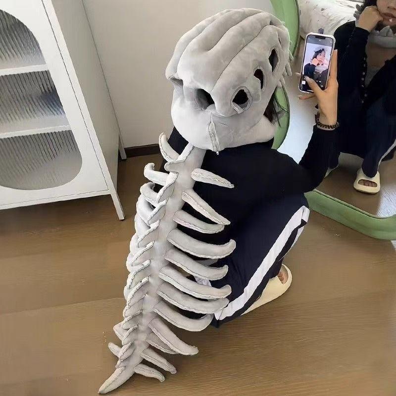 New dinosaur skeleton funny hood hat children's plush toys boys doll funny skeleton cross-border
