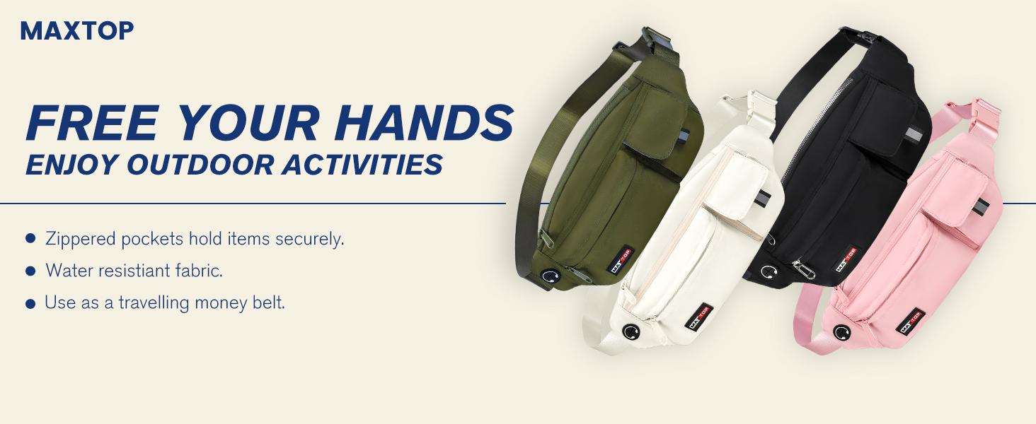 High-capacity of Fanny Packs & Belt Bags Large Crossbody Running Travel Belts for Women Men,Water Resistant Belt Bag for Fitness Yoga Jogging Hiking Dog Waliking,Running Accessories Waist Pack Passport Bag Fits All Phones