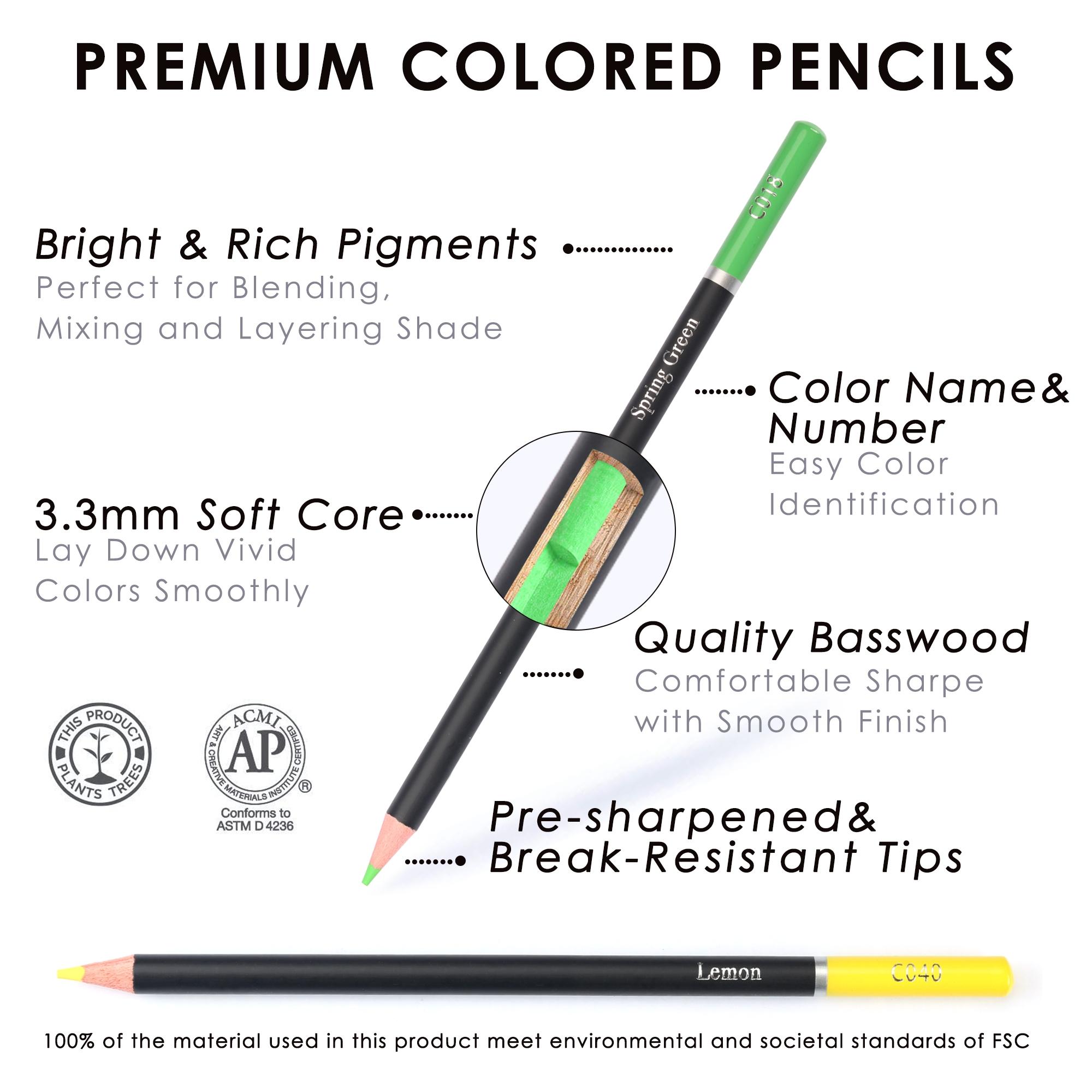 Oil Colored Pencil, 1 Set Professional 50/72 Colors Vibrant Color Artist Pencil Set with Pencil Sharpener and Eraser, Art Supplies for Adults Beginners