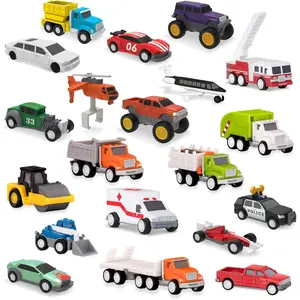 20-Pack Pocket Fleet Toy Vehicle Set – Includes Airplane, Monster Truck, Construction & Rescue Cars – Durable Toys for Imaginative Play – for Kids Ages 3+fidget toys