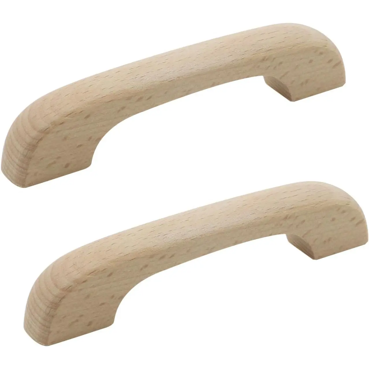 2 count Unfinished  Drawer Knobs Pulls Handles,Unpainted Paintable Wooden Handles Cupboard Closet Drawer Handle Pull,Length 5.04",Hole Dis.3.78"