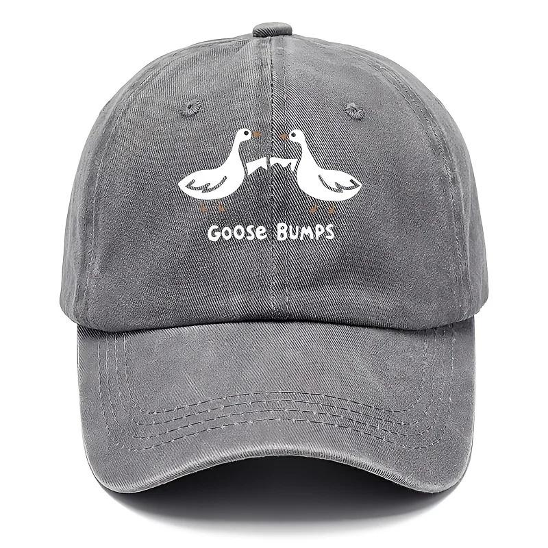 Retro goose print baseball cap with casual style dad hat suitable for men's worn-out duck patterned sports hat