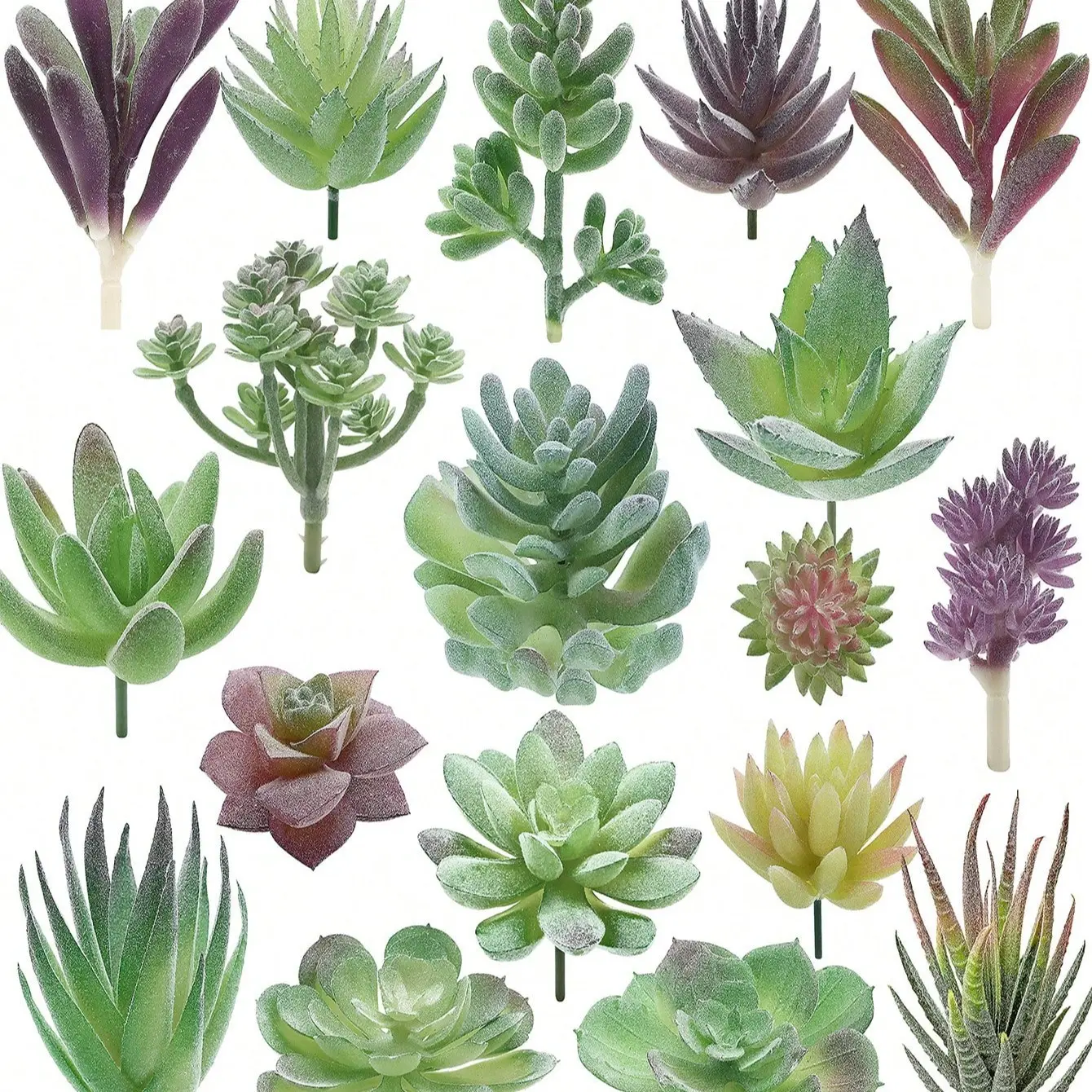 18 Artificial Succulent Plants, Elegant Fake Succulents, Desktop Centerpiece, Window Shelf Decor, Modern Home Garden Decoration